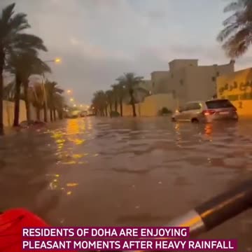 Doha residents embrace joyful moments as heavy rain