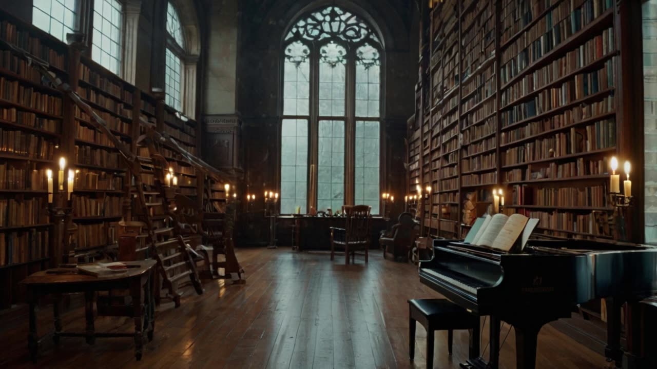 You're Lost in a Forgotten Library Melancholic Piano with Rain Dark Academia Playlist