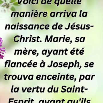 "Joseph et la naissance de Jésus" Matthieu 1:18 -19.