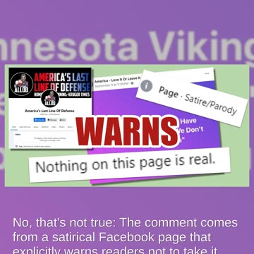 Fact Check: Minnesota Vikings Did NOT Denounce Tim Walz -- It's Satire