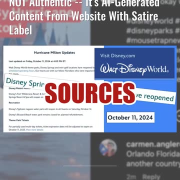 Fact Check: Images Of 'Disney World Destroyed By Hurricane Milton' Are NOT Authentic -- AI-Generated