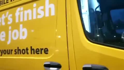 Canadian man confronts mobile vaccine clinic