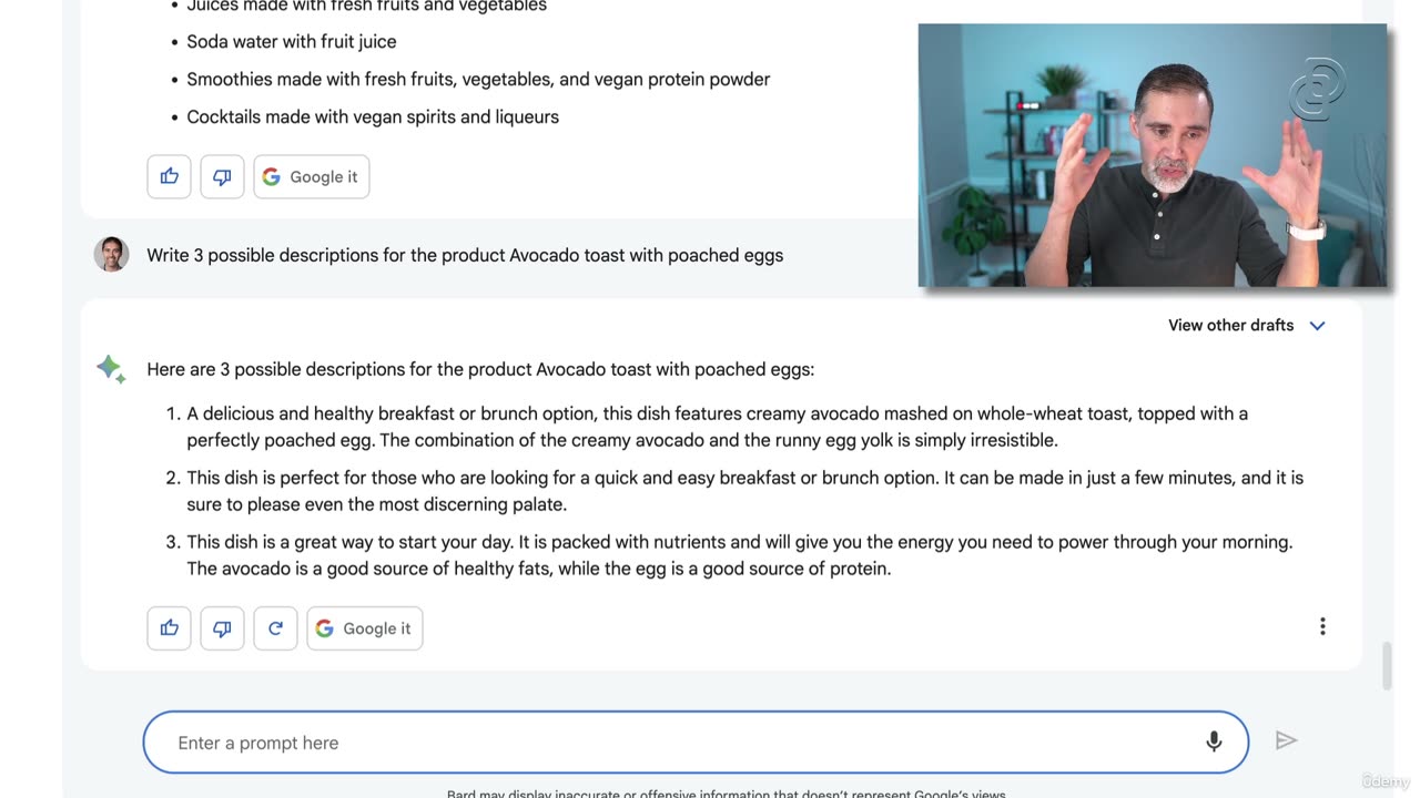 Chapter 30 | 003 Product descriptions for your online store with Google Bard