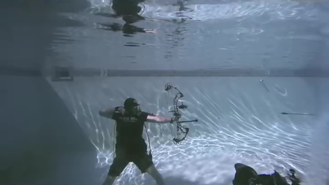 Compound Bow Fired Underwater Slowmo Archery #shorts