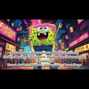 [SpongeBob sings/AI Cover] JoJo'sBizarreAdventure:DU Op 3 KarenAoki & DaisukeHasegawa - Great Days