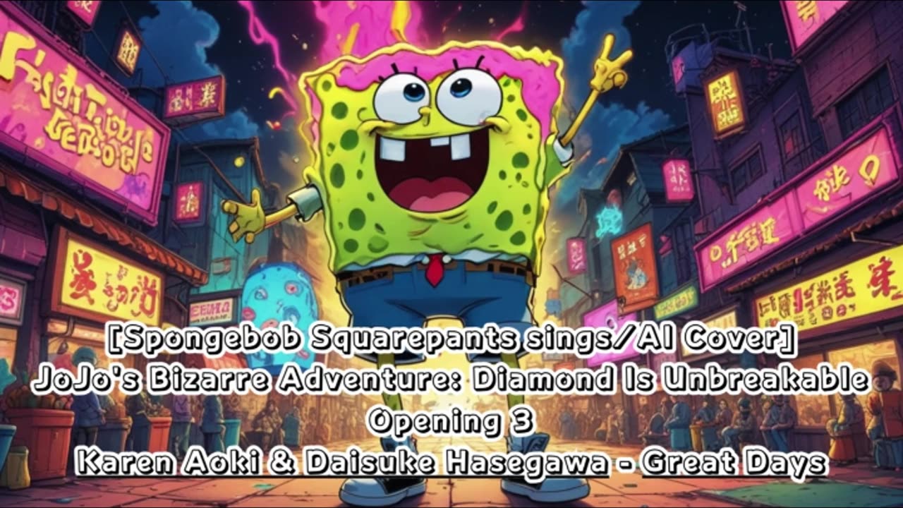 [SpongeBob sings/AI Cover] JoJo'sBizarreAdventure:DU Op 3 KarenAoki & DaisukeHasegawa - Great Days