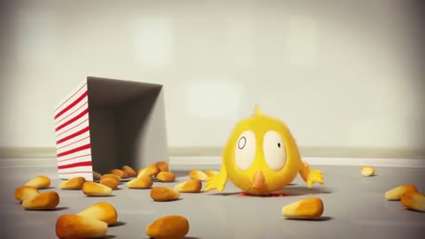 Chicken loves Popcorn Cartoon