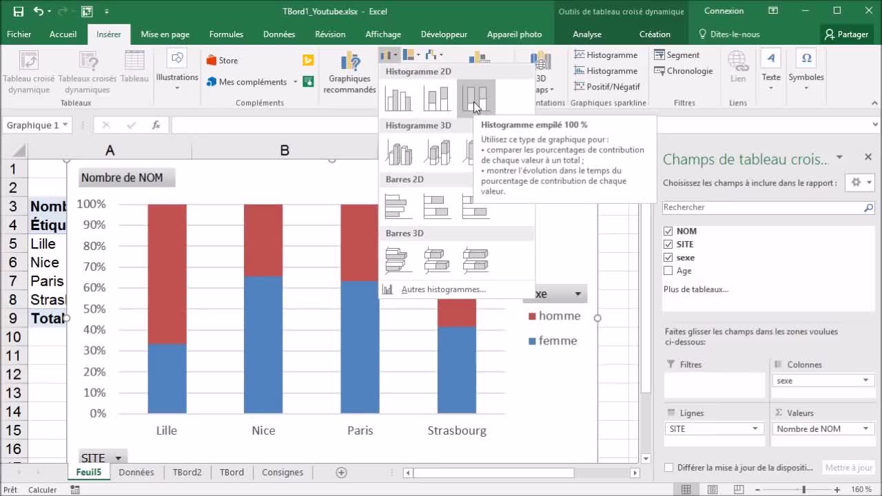 Créer un tableau de bord Excel - niveau 1