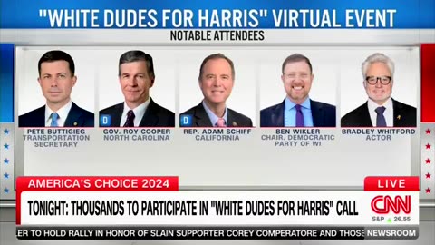 CNN says there will be "big names" on the 'White Dudes For Harris' Zoom call tonight