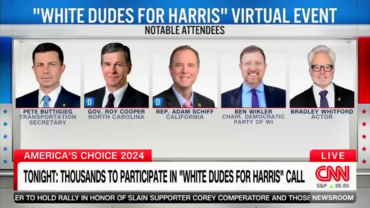 CNN says there will be "big names" on the 'White Dudes For Harris' Zoom call tonight