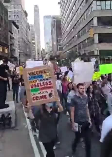 NYC Vaccine Protest "my body my choice"
