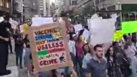 NYC Vaccine Protest "my body my choice"