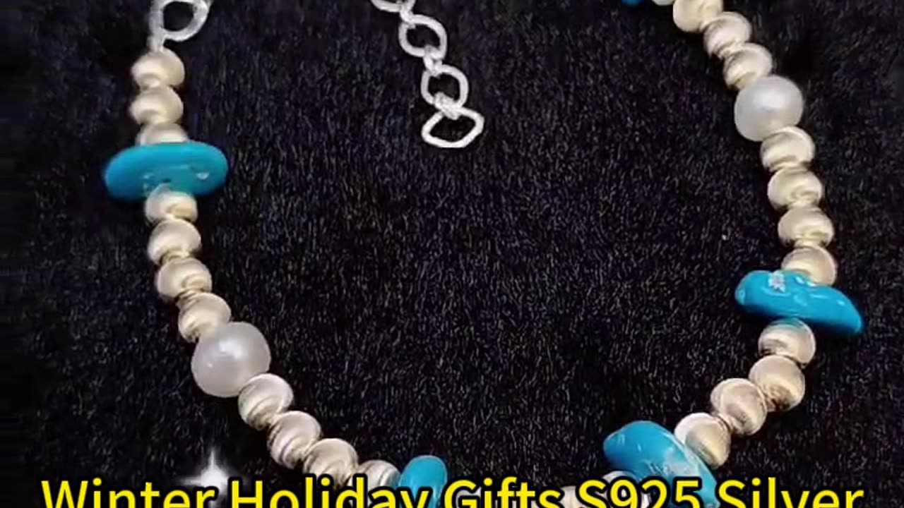 GN-20241108-01 Winter Holiday Gifts S925 Silver & Natural Pearl Turquoise Pretty Goddess Jewelry