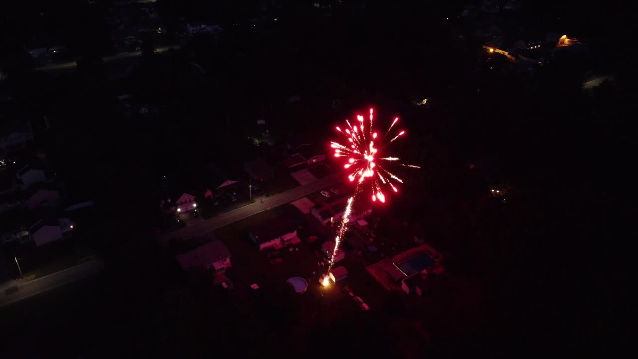 Drone Video Of Fireworks On Vacation