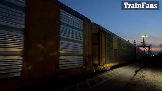 KCS 3999 Engines Autoracks Train Eastbound In Ontario