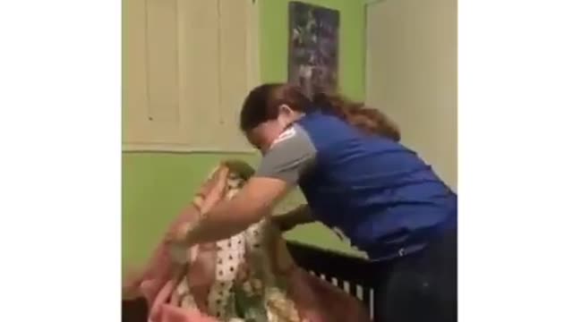 Mother and daughter are pranking the kid, it Hilarious