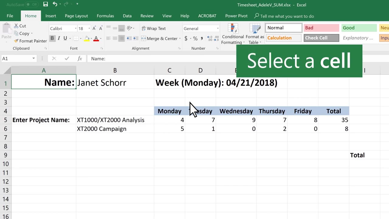 How to use sum function in MS Excel