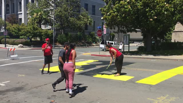 Trump Supporters Deface Black Lives Matter Mural