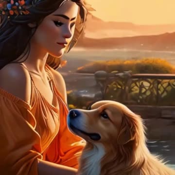 ai cartoon with girl and dog