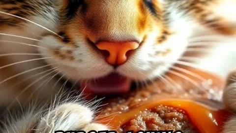 Cats Devour burgers and Pizza