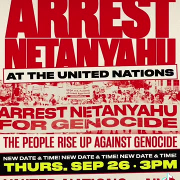 WAR CRIMINAL Netanyahu will be in NYC in September 2024.