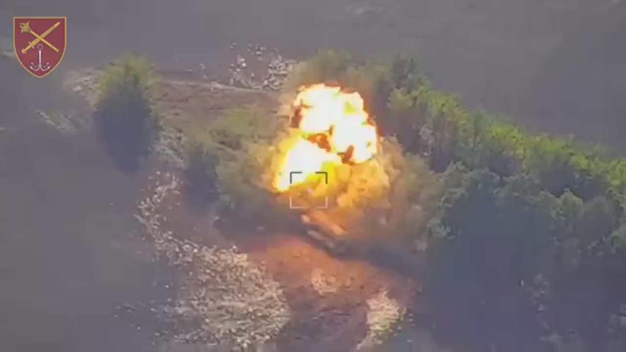 Russian Uragan Surface to Air Missile Truck Vaporized by Cluster Bomb