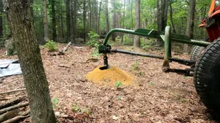 Testing new to us 3 point post hole digger