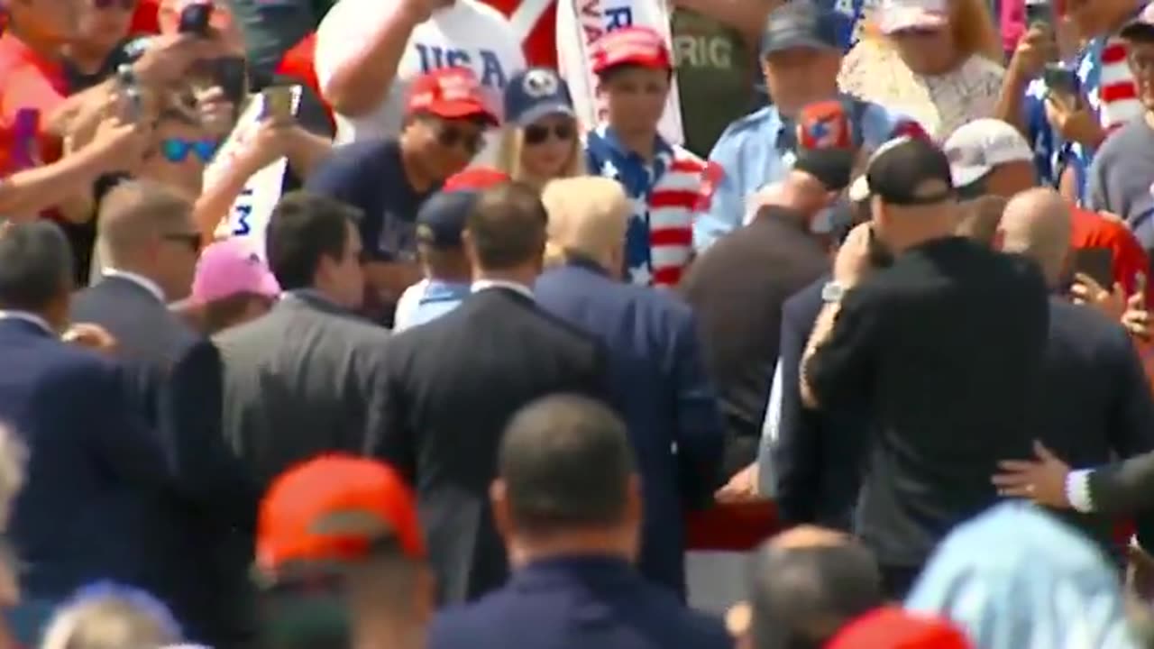 Trump pauses his speech to check on a supporter who passed out