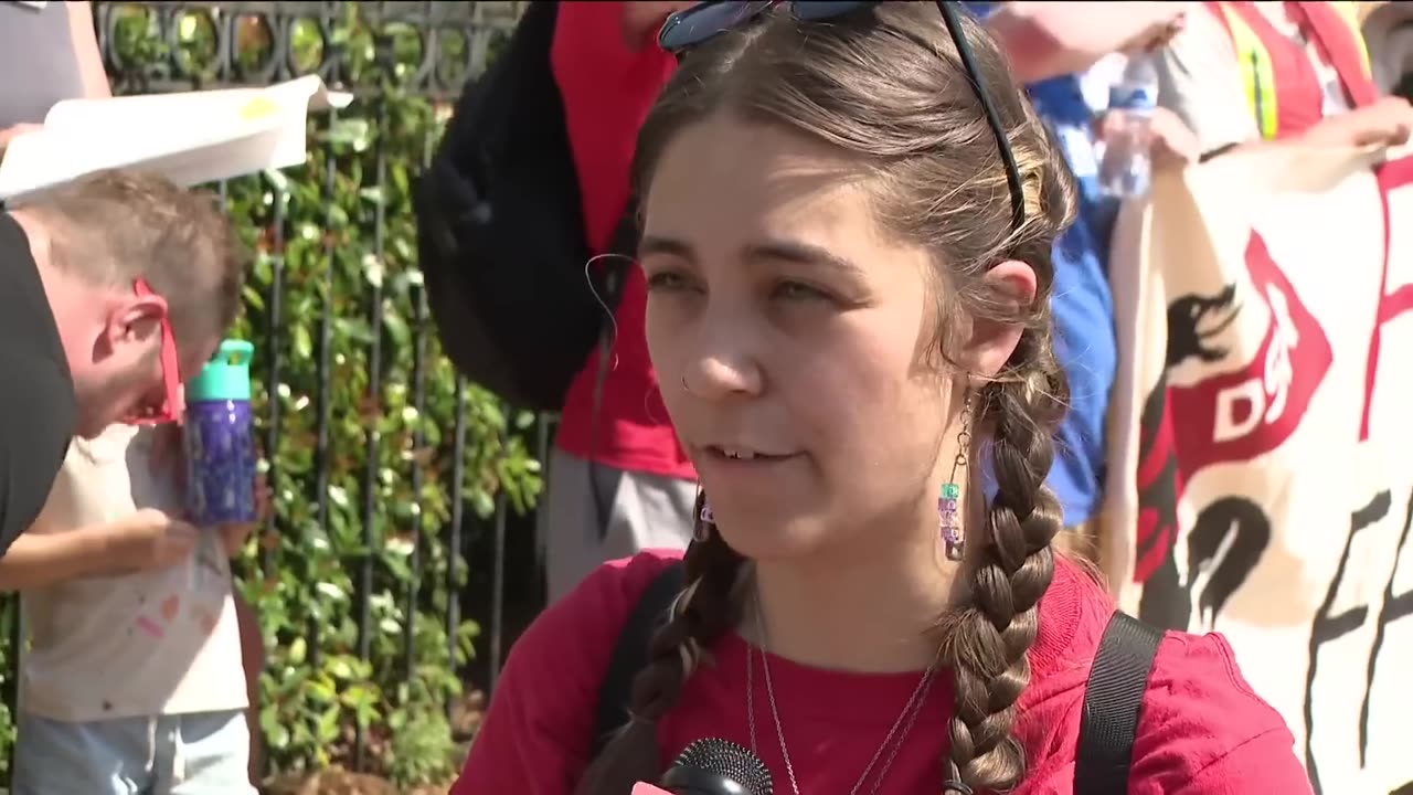 Trump Rally Atlanta - Supporters and Protester