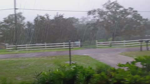 Intense wind and rain in hurricane milton