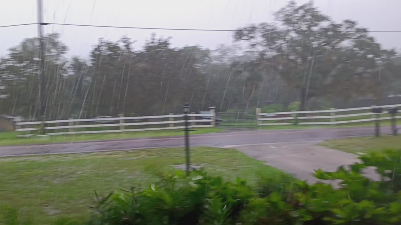 Intense wind and rain in hurricane milton