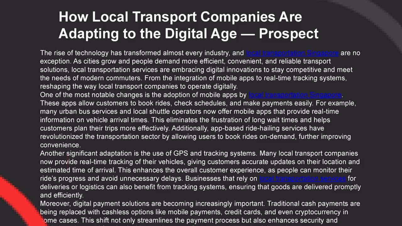 How Local Transport Companies Are Adapting to the Digital Age — Prospect