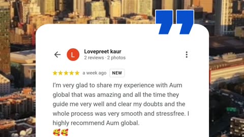 THANK YOU to Ms. Lovepreet Kaur for the glowing review!