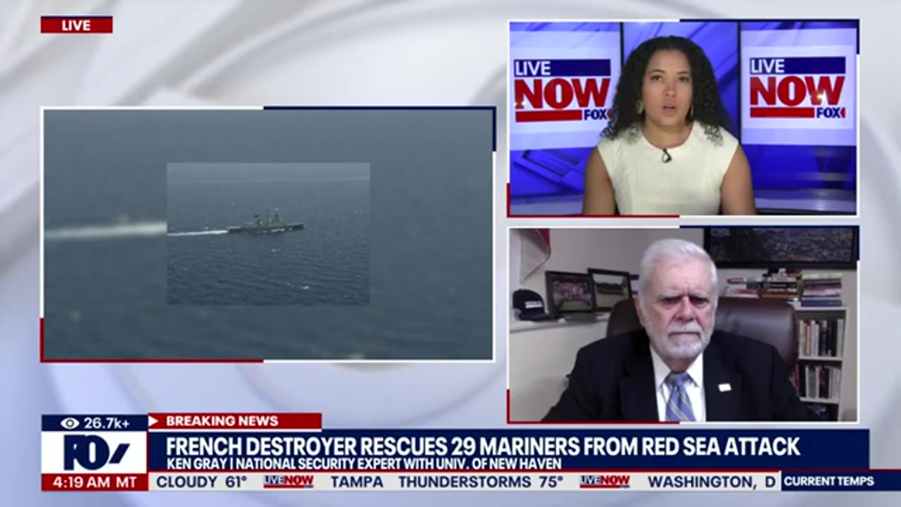 Israel-Hamas: French destroyer rescues 29 mariners from Red Sea attack | LiveNOW from FOX