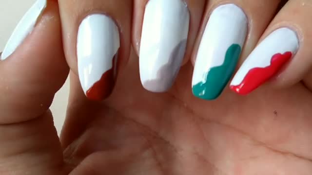 nails with colored clouds