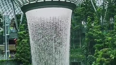 The world s highest indoor waterfall