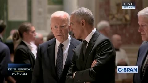 Biden And Obama Seen Having 'Very Tense' Conversation During Ethel Kennedy's Funeral