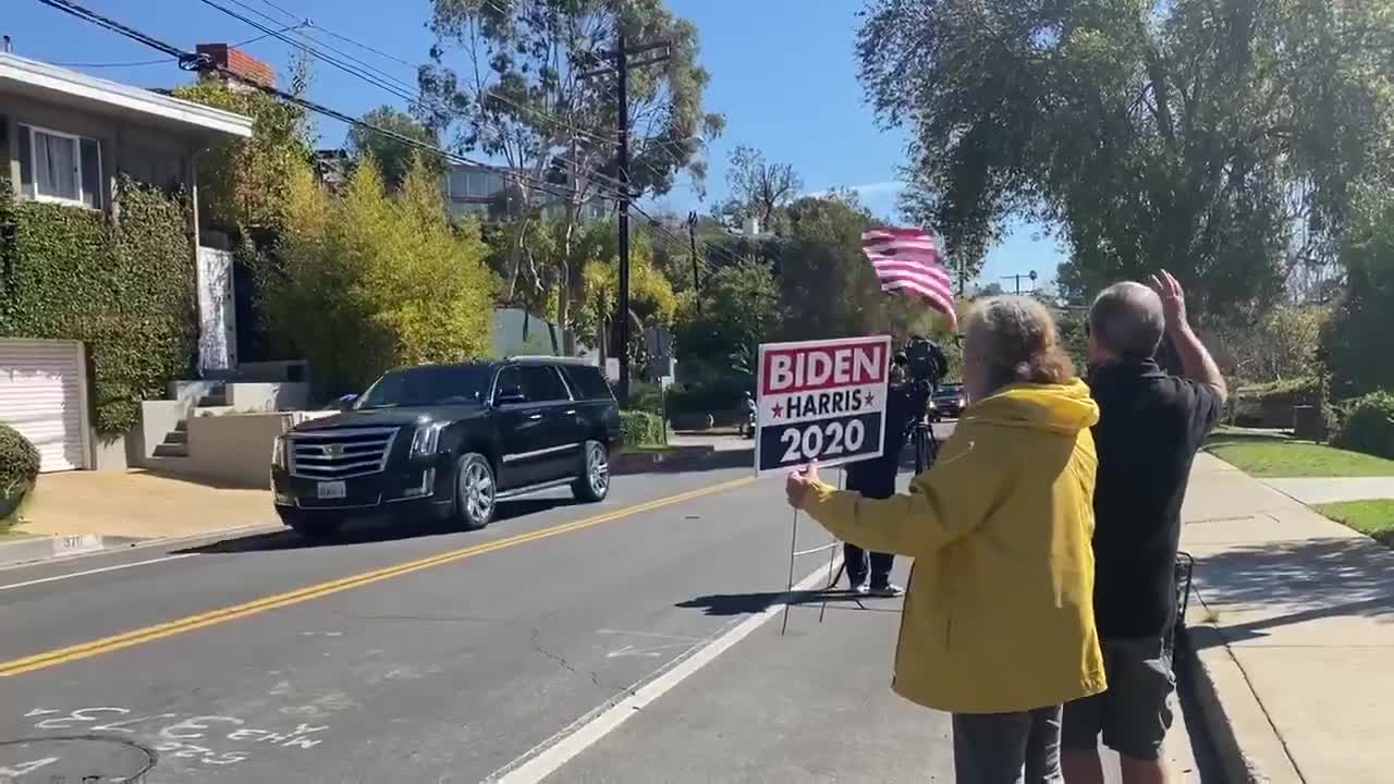 Two Supporters Welcome Kamala Harris Back to Her California Home