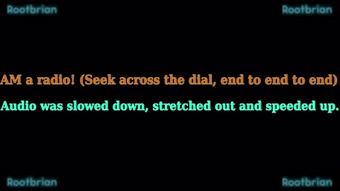 AM a radio - A dial seek from end to end, and back (soundtrack)