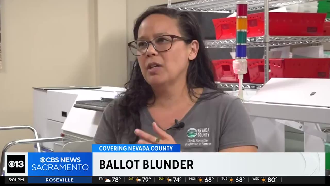 A ballot printing error in Nevada County, CA, has caused scanning issues with 77,000 ballots