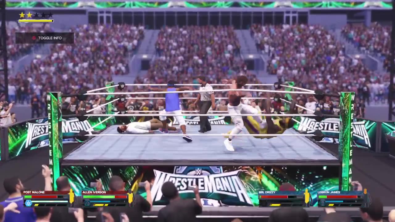 BlackMonkTheGamer - WWE 2K24: Tag Match Allen Iverson and Post Malone VS BBL Drizzy and LeBron James