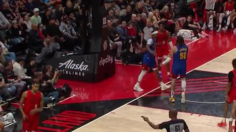 KCP Rejects Dunk Attempt with EPIC Block! Nuggets vs. Trail Blazers