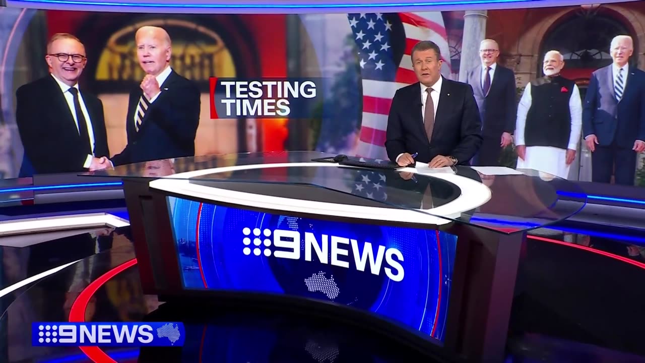 Biden comments on China in hot-mic moment during Quad Summit - 9 News Australia