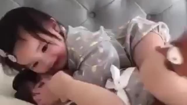 Cute toddlers do funny