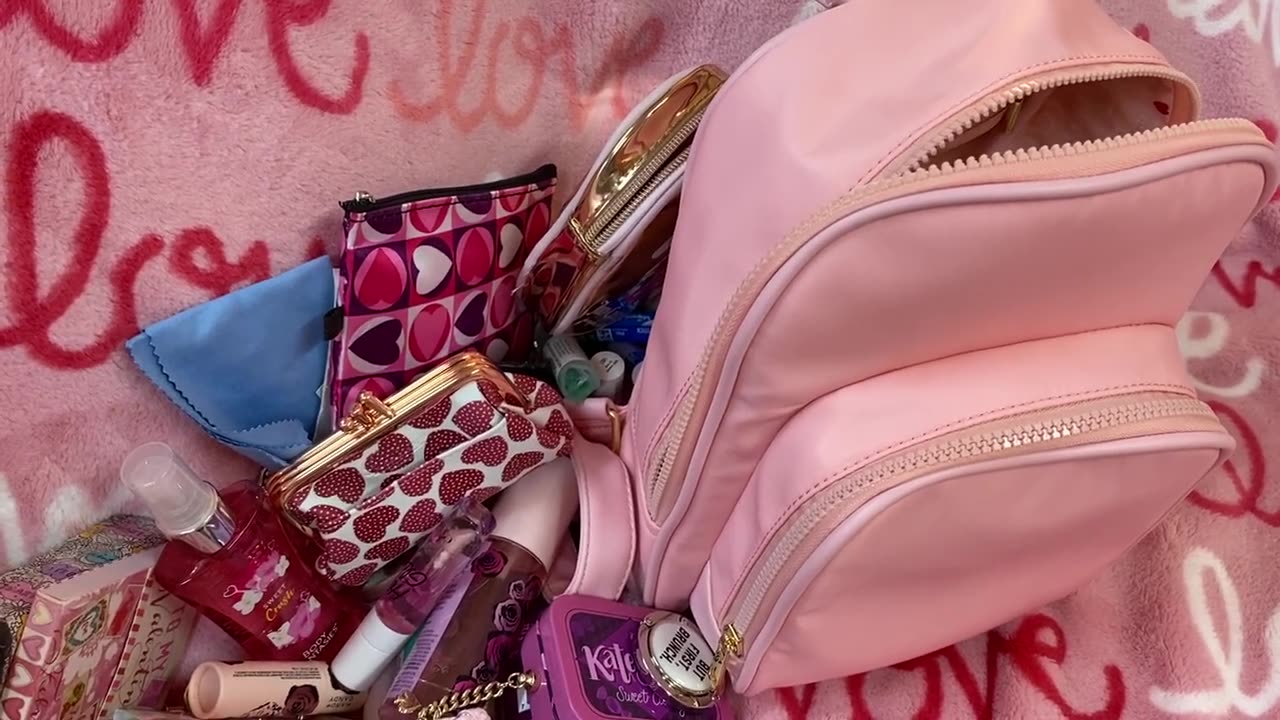 What's in my Valentine's Day Like Dreams Backpack Purse.