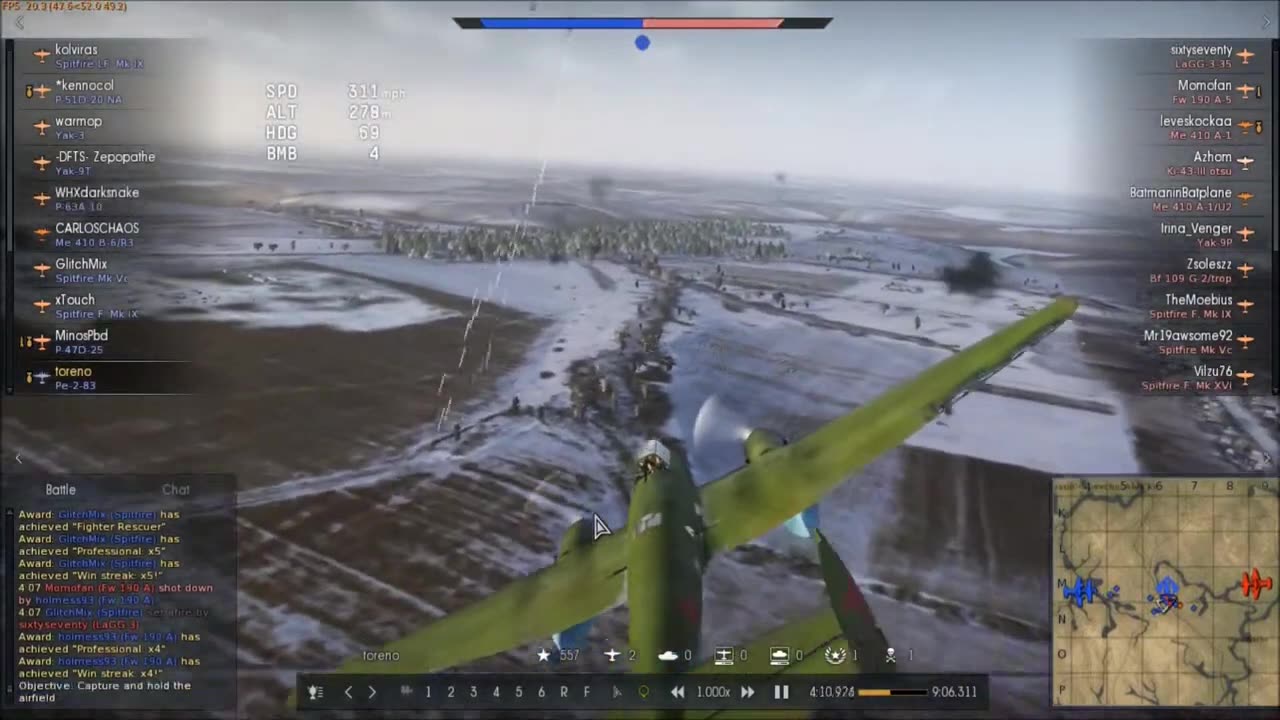 War Thunder Soviet match - 5 kills in 1 minute!