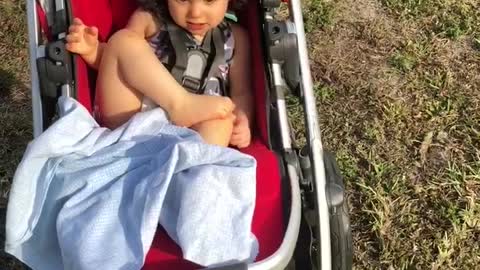 Baby with an attitude. I said “NO BLANKET MOMMY!!”