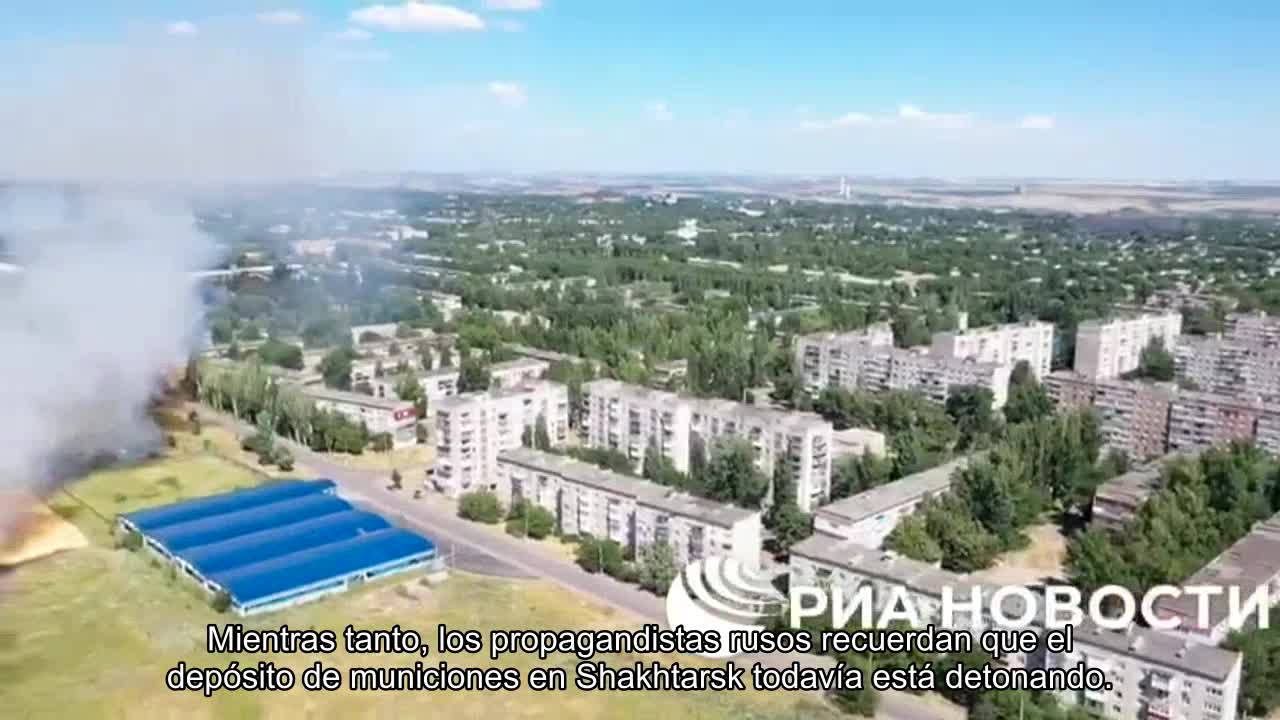 Meanwhile, Russian propagandists remind that the ammunition depot in Shakhtarsk is still detonating