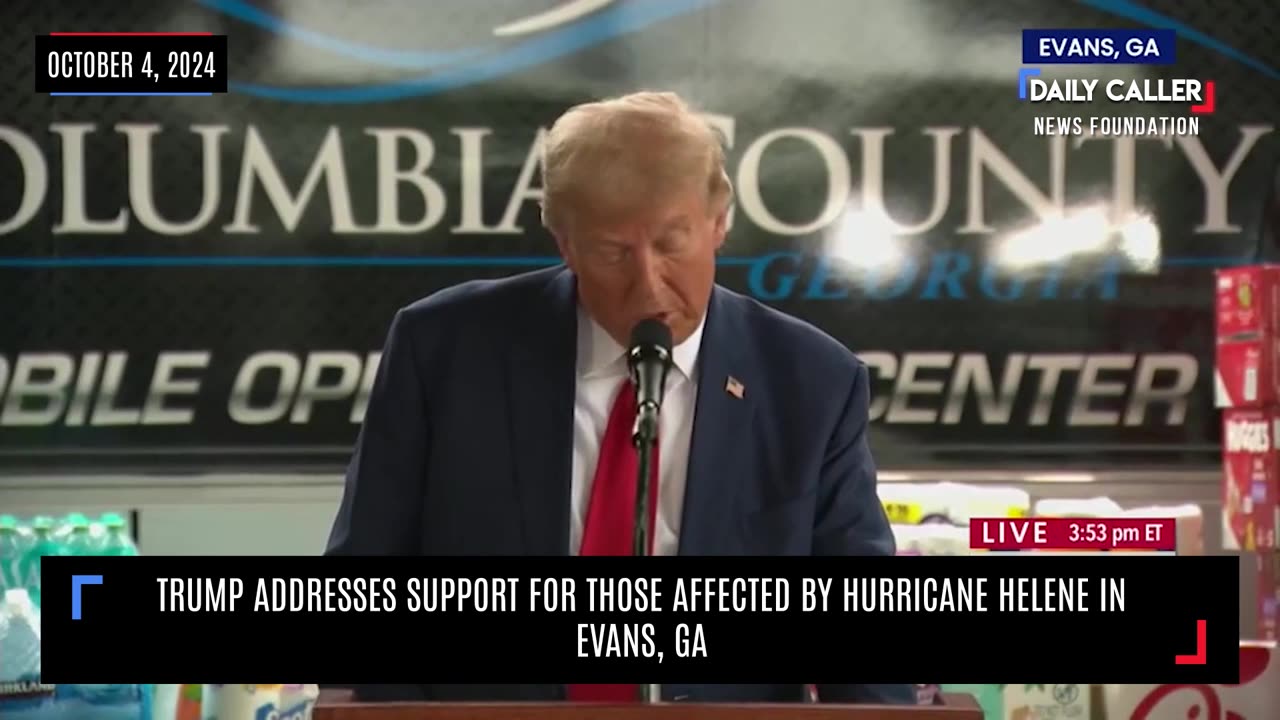 Trump Addresses Support for Those Affected by Hurricane Helene in Evans, GA
