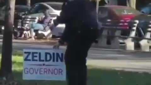 NYC official caught stealing LEE ZELDIN for gov signs the fix is in